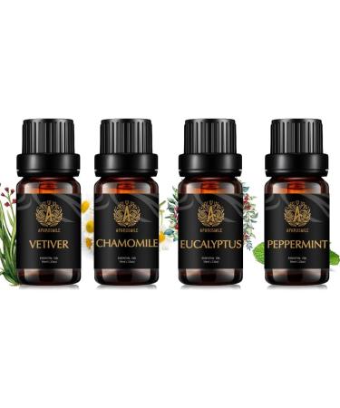 Aromatherapy Chamomile Essential Oil Set for Air Freshener 100% Pure Vetiver Essential Oils for Diffuser 100% Pure Peppermint Oils Set 4x10ml Aromatherapy Eucalyptus Oils Set for Humidifier - Buy Online on GoSupps.com