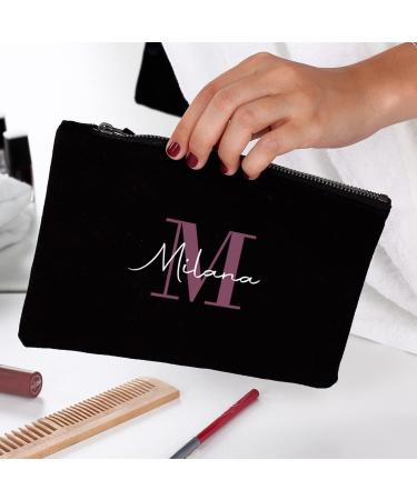 Herz & Heim Personalized Cosmetic Bag with Initial & Name - Large Size | Custom Makeup Organizer - Buy Online on GoSupps.com