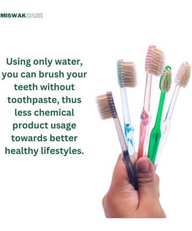 Miswak Stick Toothbrush - Natural Extra Soft for Sensitive Teeth | Deep Plaque Removal & Fresh Breath | Traditional Oral Health Care (Colors May Vary - Buy Online on GoSupps.com