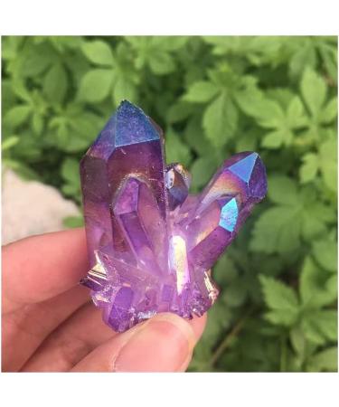 Crystal Natural Crystal Quartz Cluster Colourful Specimen Electroplating Coated Reiki Stone Home Decoration Craft 40-50g Crystal Cluster (Size : 2pcs) - Buy Online on GoSupps.com