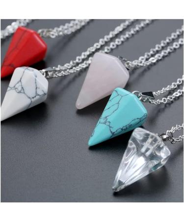 Crystal Decoration Fashion Natural Reiki Pendant Crystal Amulet Gemstone Hexagon Pyramid Necklace Charm Gift Jewelry Stone (Color : 7) - Buy Online on GoSupps.com