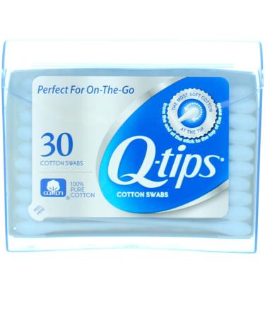 Q-tips Swabs Purse Pack 30 Each (Pack of 2)