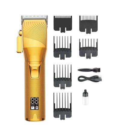 Hair Clippers Electric Barber Professional Barber Clipper Barber Supplies Cordless Men's Hair Clipper with LED Display USB Charging Gold