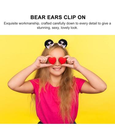 KALLORY 1 Pair Bear Ear Hair Clip Headband Hair Clips Hair Clip for Women Hair Bows Miss Lolita Hand Made Black Pink - Buy Online on GoSupps.com