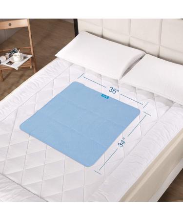 Waterproof Incontinence Pads 34 x 36 (Pack of 4) Washable and Reusable Underpad for Adults Reusable Pet Pads Great for Dogs Cats Bunny Seniors Bed Pad Blue - Buy Online on GoSupps.com