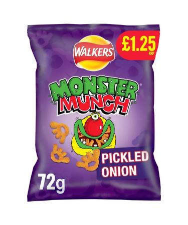 Walkers Monster Munch PICKLED ONION Snacks Crisps 15 x 72g Bags