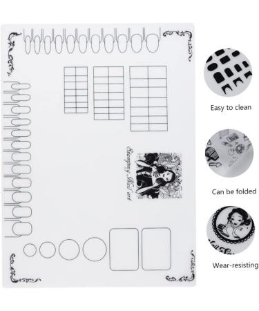 PLAFOPE Nail Art Soft Silicone Pad Silicone Stamping Plate Nail Sticker Guide Nail Polish Practice Pad Nails Silicone Mat Nail Art Stamping Mat Manicure Mat 38x29cm White - Buy Online on GoSupps.com