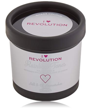 I Heart Revolution Rainbow Tones Silver Angel - Semi Permanent hair color and care flushing in a - washable with 8-12 hair washes - vegan multiple usable - 120 ml Silver Angel 120 ml (1 Pack)