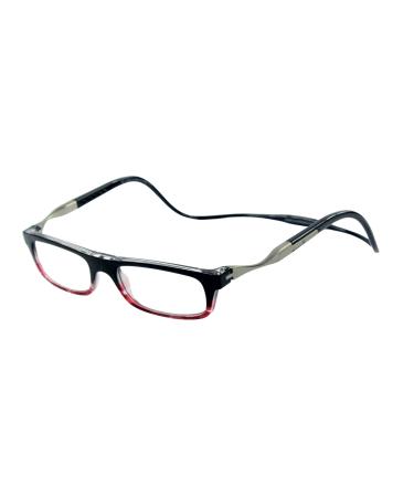 Clic Eyewear Reading glasses and men - Vunetic tenor Red Tortoise - Magnet reading glasses - Polyamide Tr90 and Nylon - Flexible Presbyopie glasses - Made in Italy 1.5
