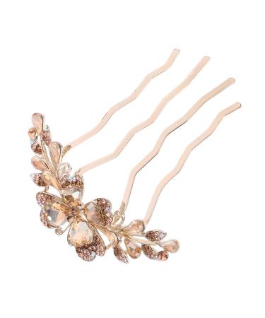 HAPINARY Hair Comb Clip hair comb rhinestone hair combs Mother rhinestone hair accessories hairpin metal hair comb Miss decorate headgear clip crystal comb Metal hair accessories for bride