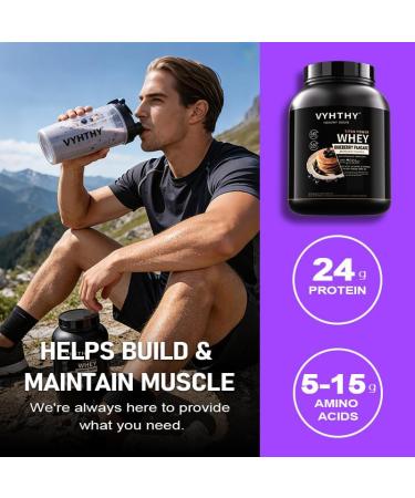VYHTHY Blueberry Pancake Flavored Whey Protein Powder 24g Protein per Serving Fast-Absorbing Concentrated whey Protein Low Sugar Gluten-Free Natural Flavor 3.5lbs(56oz) - Buy Online on GoSupps.com