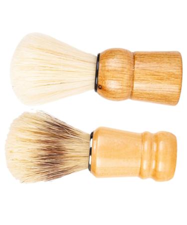 Minkissy 2st Bartbrush hairdresser hair hairdresser dust brush male care existing roof hair shaving brush men shaving brushes raps shaving brushes hairdressing tools travel neck nylon wool