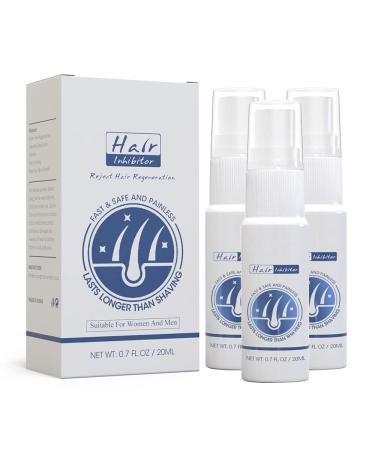 Qpolly Hair growth inhibitor spray natural hair removal spray stop hair growth inhibitor remover slow hair growth semipermanent hair removal spray for men and women 3 pieces