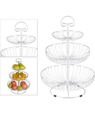 Fruit Basket Bowl 3 Layers Wire Basket Stand Kitchen Countertop Organizer Fruit Vegetable Bowl Fruit Basket Fruit Bowls (Color : Black) - Buy Online on GoSupps.com