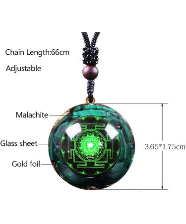 Orgonite Pendant Malachite Crystal Quartz Necklace for Emf Protection Chakra Healing Gift for Women and Men - Buy Online on GoSupps.com