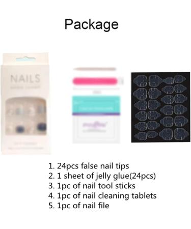 Fake Nails Art Nail Tips Press On False Nails Set Full Cover Artificial Short Square Head Fingernails For Party Decoration - Buy Online on GoSupps.com