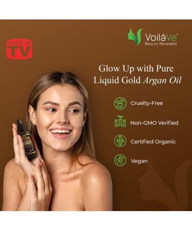 VoilaVe Organic Moroccan Argan Oil - Cold Pressed for Skin, Nails, Hair Growth - Anti-Aging Moisturizer with Vitamin E - 4 fl oz - Buy Online on GoSupps.com