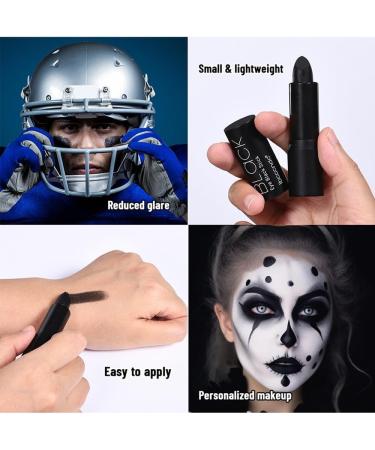 Eye Black Stick for Sports Black Lipstick Eyeshadow Body Face Painting Colours Black Creamy Sticks for Football Baseball Softball and Halloween Party Makeup (# 2PCS) - Buy Online on GoSupps.com