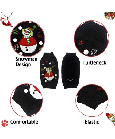 ABRRLO Christmas Dog Sweater - Warm Pet Sweater for Small & Medium Dogs | Festive Snowman Design - Buy Online on GoSupps.com