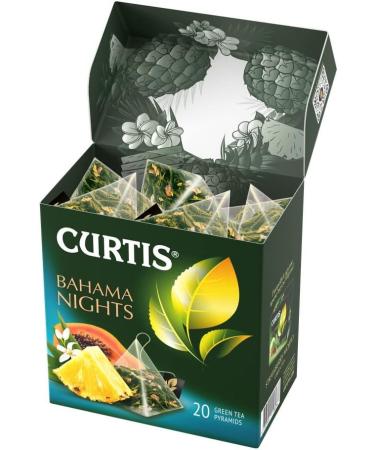 Curtis Green Tea Premier Chinese Green Tea Blended with Exotic Fruits 20 Individual Mesh Pyramids BAHAMA NIGHTS - Buy Online on GoSupps.com