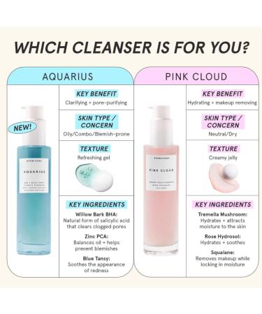 HERBIVORE Pink Cloud Jelly Cleanser - Vegan Rosewater Hydrating Face Wash & Makeup Remover for Sensitive Skin - 50mL / 1.7 oz - International Shipping Available - Buy Online on GoSupps.com