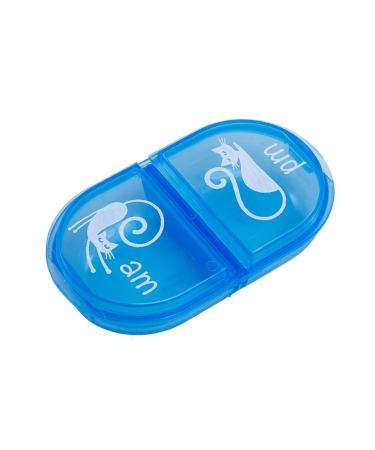 EZY DOSE Pets Daily AM/PM Pill Case Medicine Planner Vitamin Organizer Box for Cats Convenient and Easy to Use 2 Times a Day Travel Friendly Convenient for Treats Transparent Lids BPA Free