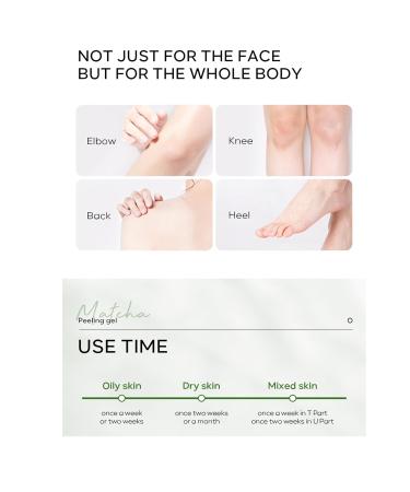 Matcha Peeling Gel - Deep Cleansing Exfoliating Gel for Face & Body | Shrink Pores Hydrate & Improve Skin Tone - 60g - Buy Online on GoSupps.com