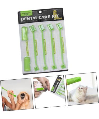 FOMIYES 1 set Dog Puppy Brush Pet Oral Tool Head Teeth Supplies Cleaning Double-head - Buy Online on GoSupps.com
