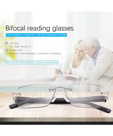 Miryea Randlos Photochrome Bifocal Reading Glasses - UV400 Spring Hinge Blue Light Block Black 2.5x - International Shipping Available - Buy Online on GoSupps.com