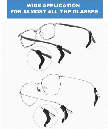 10 Pairs Anti-Slip Glasses Ear Grips - Soft Silicone Holders for Secure Fit | Black Masking Bracket for Eyewear - Buy Online on GoSupps.com