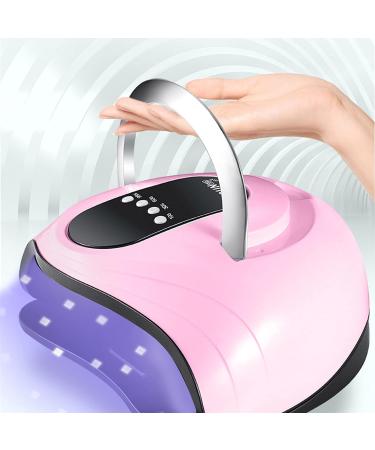 Sunrich UV Gel Nail Lamp 120W - Fast Nail Dryer for Gel Polish Curing 4 Timers Portable Handle Large Space Automatic Sensor - Pink - Buy Online on GoSupps.com