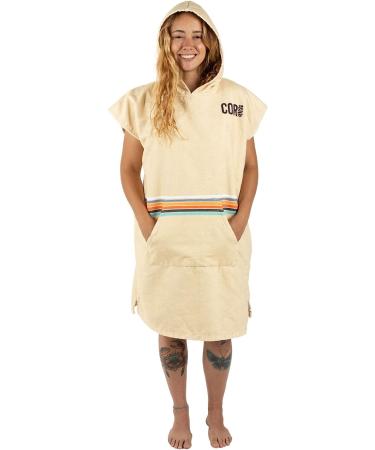 COR Surf Poncho Changing Towel Robe | Microfiber Wetsuit Poncho Towel for Surfing | Quick Dry & Thick Beach Pool Swim Robe (Medium - Retro Sand) - Buy Online on GoSupps.com