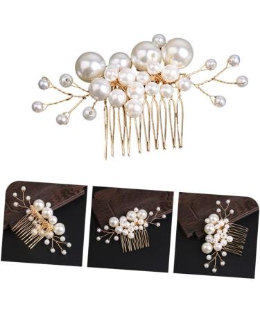 FRCOLOR the pearl comb wedding hair jewelry hair combs for women accessories bridal hair rhinestone hair accessories hair bling pearl hair clips the flowers bride alloy Hair Accessories - Buy Online on GoSupps.com