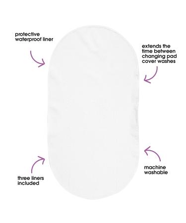 Boppy Changing Pad Liner 3-Pack | Waterproof Crisp White Terrycloth | Mess-Free Diaper Changes | On-the-Go Use | Machine Washable - Buy Online on GoSupps.com