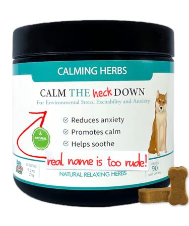 Calming dog treats for barking stress anxiety fear fireworks training 90 tablets - Calm the eff down (Chicken)