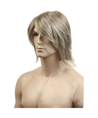 KOLIGHT European USA Hot Men Wigs Short Flaxen Gold Color Men Natural Looking Hair Wig