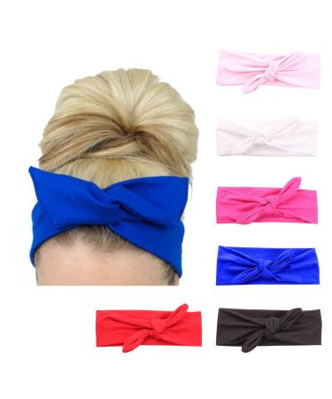 Women's Headband with Knot Hairband / Accessory for Sports or Running 6 Pack