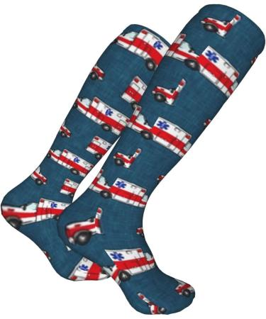 Ambulance EMS Compression Socks for Men & Women - 15-20 mmHg Support for Running & Cycling - Star of Life Design - Buy Online on GoSupps.com