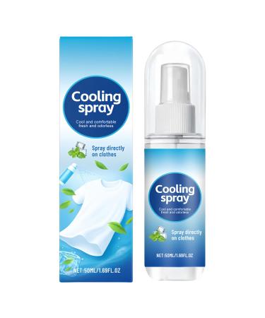 Cooling Mist Spray Refreshing Cooling Spray for Clothes and Skin 50ml Soothing Liquid Mists for Men Women Athletes Teens Yoga Running Beach Outdoor Travel Vacation Use