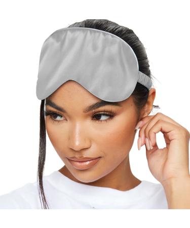 SMUG Satin Sleep Mask & Eye Mask | Deep Dream Sleep Masks for Women & Men | Soft Sleeping Eye Mask to Nourish Skin & Reduce Dark Circles | Eye Sleep Mask to Block Out Light | Grey