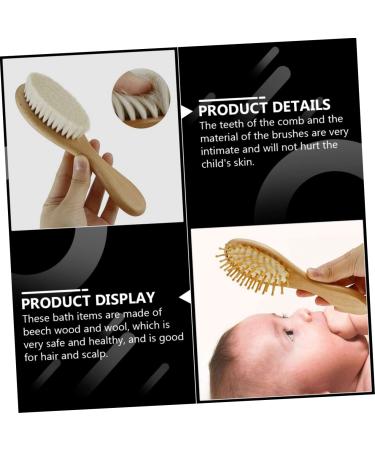 Healifty 4 Pcs Baby Hair Brush Comb Toddler Cleaning Set | Natural Baby Brush Set | Children's Bath & Hair Care Kit - Buy Online on GoSupps.com