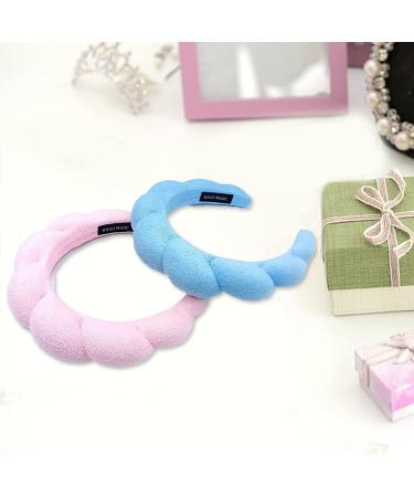 Women's Spa Terry Cloth Headband for Face Wash, Makeup Removal, Shower - Soft & Absorbent Croissant Style in Pink - Buy Online on GoSupps.com