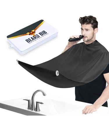 Beard Bib Beard Apron, Beard Hair Catcher for Men Shaving & Trimming Non-Stick Waterproof Beard Cape Grooming Cloth with 3 Suction Cups & A Box Birthday Gifts for Men Him Boyfriend