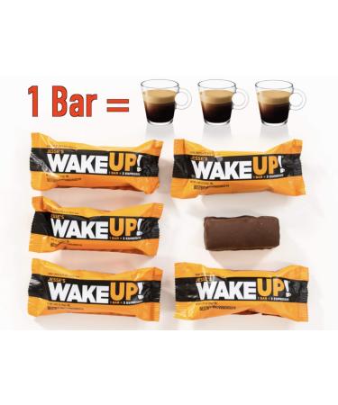 WAKE UP! Vegan Gluten-Free Energy Bar | 250mg Caffeine | Dark Chocolate Flavor | Kosher & Non-GMO | Low Sugar | Dairy, Egg, & Soy Free - Buy Online on GoSupps.com