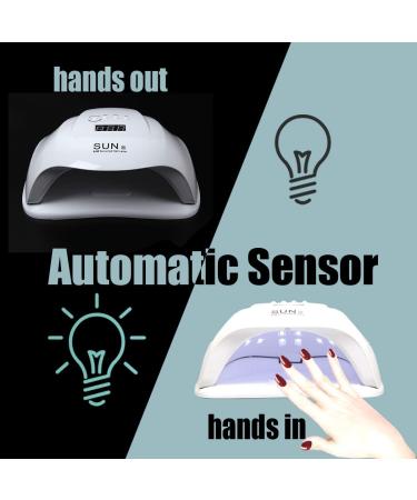 54W Gel UV LED Nail Lamp with 36 Dual Light Source LEDs - Professional Nail Dryer for Gel and Regular Polish - 4 Timer Settings for Polygel Nail Kit - Buy Online on GoSupps.com