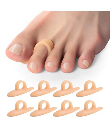 Welnove Hammer Toe Corrector and Straightener - 8 Pcs Toe Support Pads Cushion - Realign Bent Crooked Curled Claw Hammer Toes - One Loop Design