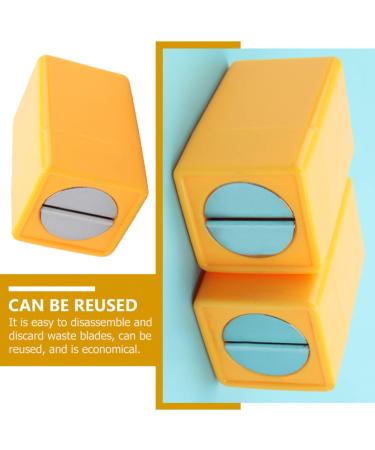 2-Piece Multi-Purpose Mini Sharps Razor Disposal Holder - Waste Container for Blades | Home Storage Case | Gelb - 6.8x4.3cm - Buy Online on GoSupps.com