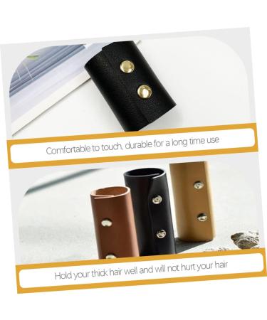 Minkissy Elastic Hair Bands Leather Hair Ties Leather Hair Cuff Leather Ponytail Holder Simple Hair Bands for Thick Heavy or Curly Hair (Black) Elastic Hair Ties - Buy Online on GoSupps.com