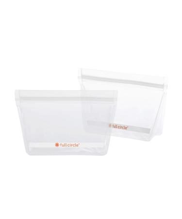 Full Circle ZipTuck Reusable Plastic Bags Snack Set, Clear Snack Set Clear