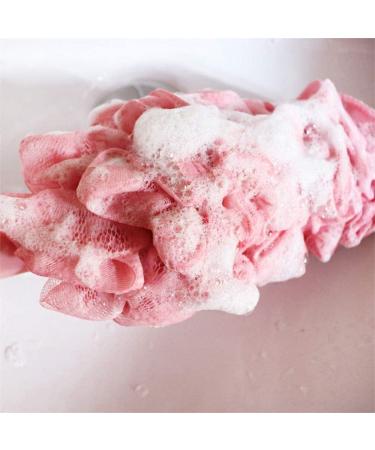 Limeow Pink Shower Sponge - Mesh Bathing Back Scrubber & Brush | Long Grip for Relaxing Muscle Relief - Perfect for Men & Women - Buy Online on GoSupps.com